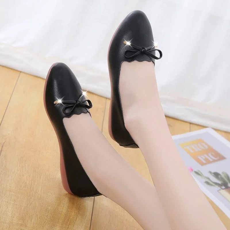 Women Casual Shoes Spring Light Soft Sole Pointed Toe Wedges Women Single Shoes Flats Office Work Slip on Ladies Walking Shoes