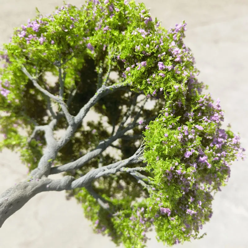 25cm Simulation Wire Tree Model Green Flower Tree Doll House DIY Decor Landscape Animation Garden Photography Scenery Diorama