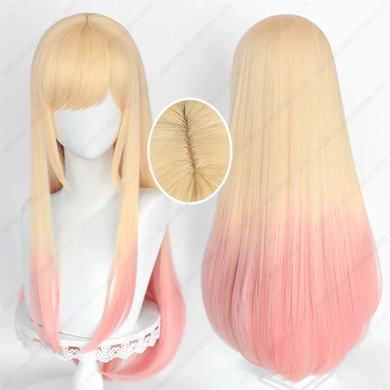 

Anime Marin Kitagawa Cosplay Wigs 80cm Long Straight Pink Dyed Gradient Heat Resistant Synthetic Hair