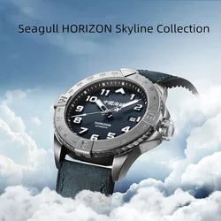 New Fashion Seagull Watch Skyline Series 1963 Design Compass Pilot Men's Watch Aviation Chronograph Mechanical Watch 1123