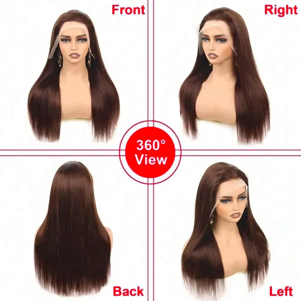 #4 Straight Human Hair Wig Pre Plucked with Baby Hair 200 250 Density 16 34 Inch 13x4 HD Lace Frontal Human Hair Wigs On Sale For Women image 3