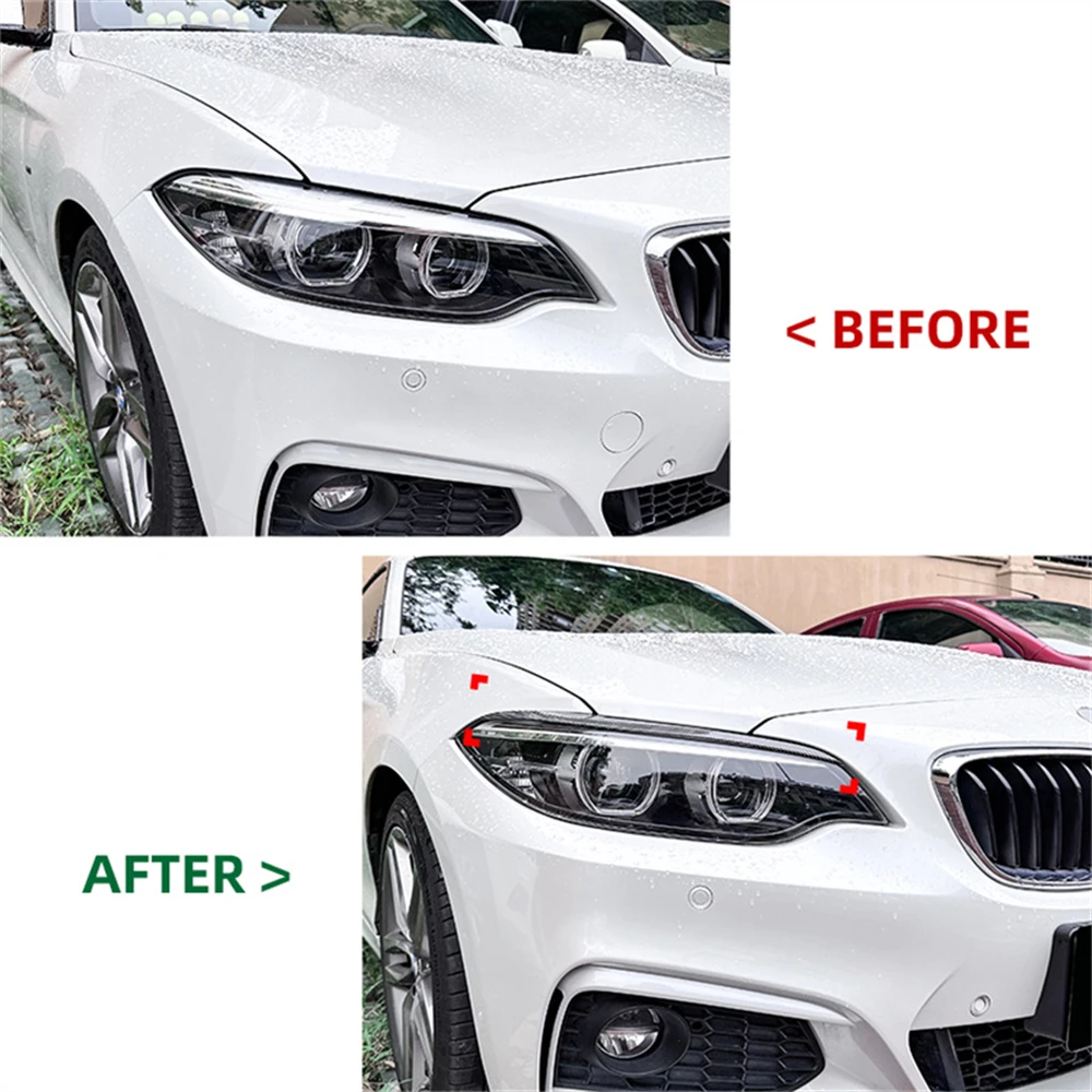 For BMW F87 M2 F22 F23 220i 228i 230i M235i M240i 2014-2022 1 Pairs Headlight Eyebrow Eyelids Stickers Body Kit Car Accessories