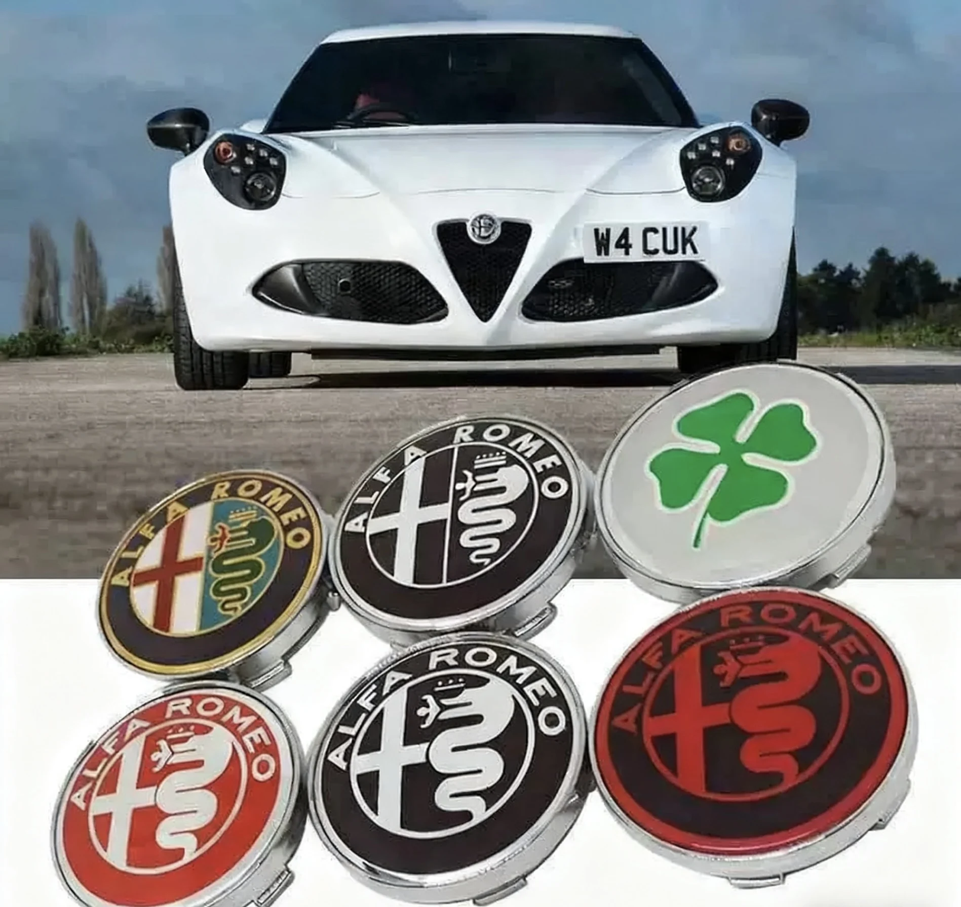 

4 шт., 60 мм, центральная крышка ступицы колеса автомобиля, сменная крышка, модификационные детали, подходящие для Alfa Romeo Giulia
