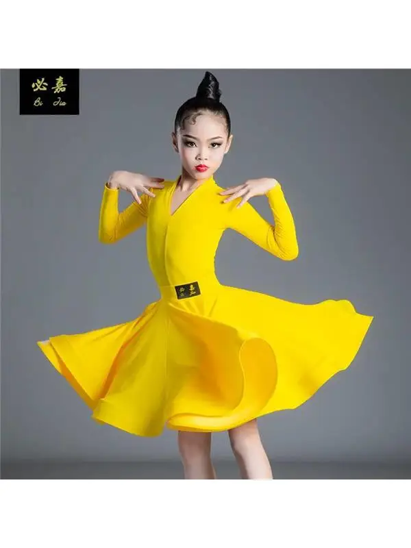 Child Rumba Samba Latin dance practice clothes girls Salsa Tango  professional competition regulations performance dance clothes