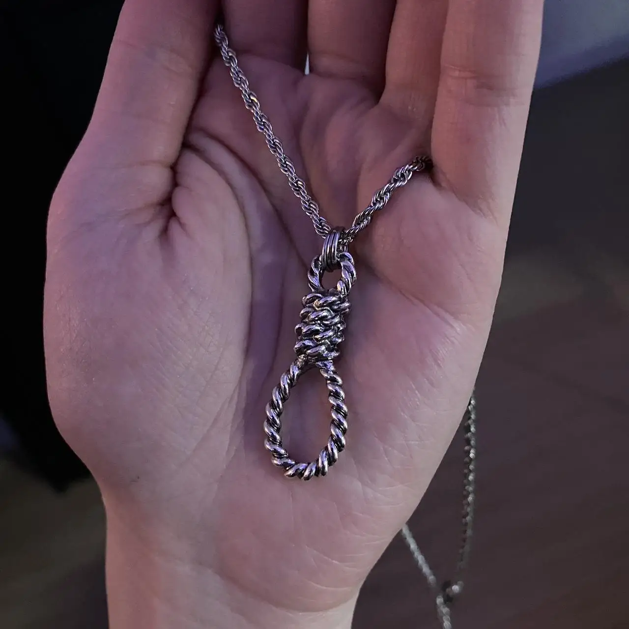 Hangman's Noose Necklace Silver Plated Jewellery Alternative Goth Gothic Emo Punk Alt Fashion