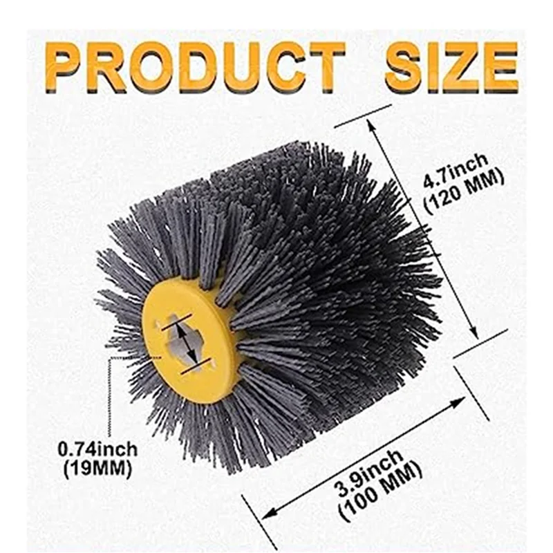 AB46-2X rueda de trefilado abrasivo P180 grano antiguo madera pintura abierta grano de madera rueda de dibujo tambor cepillo de pulido