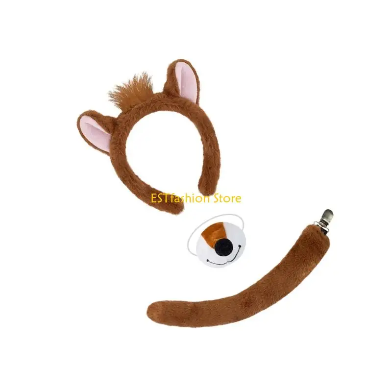 Y5GC Child Friendly Chipmunk Ears Headband Comfortable Hairband for Long Parties