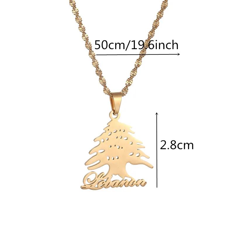 Liban Symbol Pendants Necklaces Stainless Steel Lebanon Jewelry