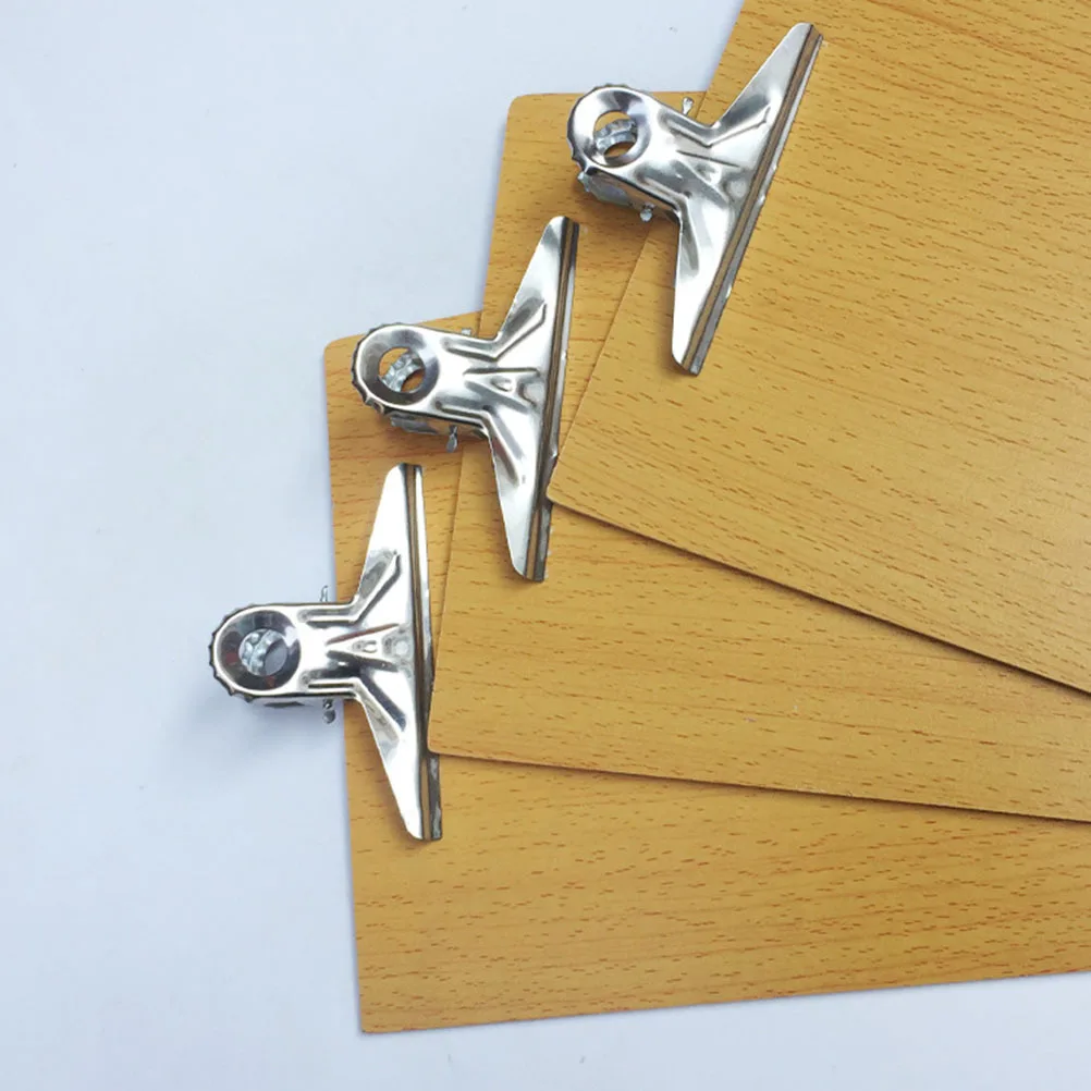 

6pcs A4 Letter Size Folder Clipboard Metal Clamp Strong Clamping Force Rust Resistant Low Profile Hardboard For Office