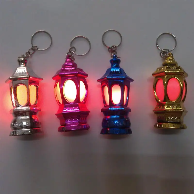 20pcs Portable Mini LED Keychain Lantern Design Key Chain Keyring Light Lamp Gift Lantern Ramadan Lantern Keychain(Random Color)