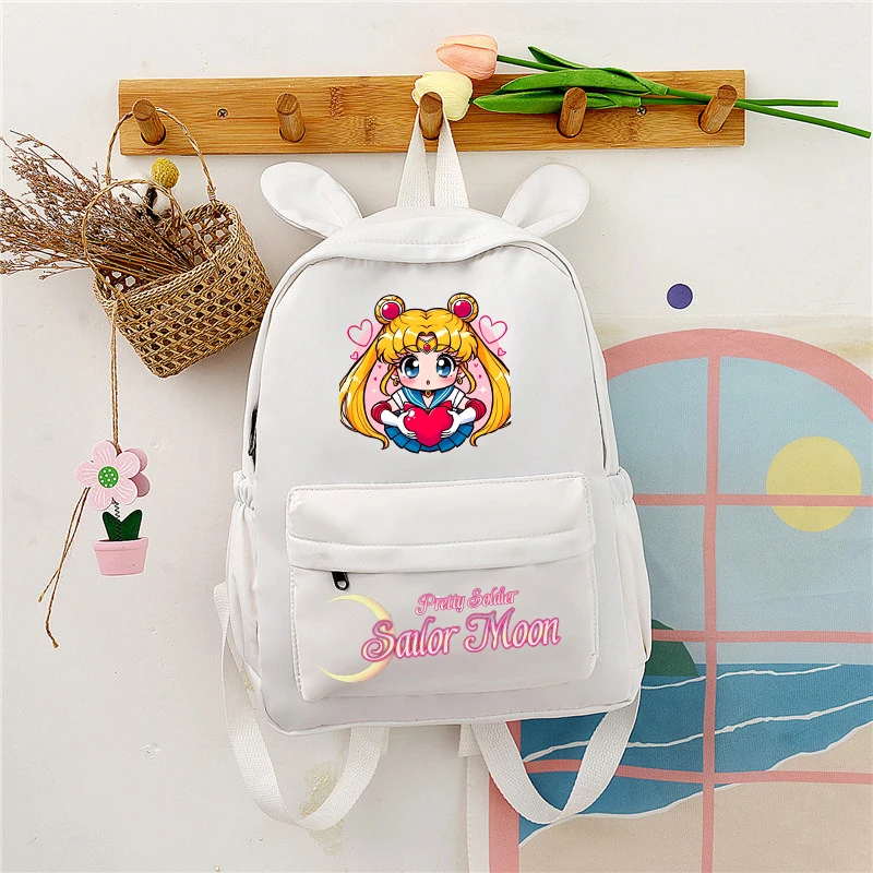 Sailor Moon School Bag Anime Cute Girl Knapsack Teenager Kawaii Printed Backpack Student Large Capacity Book Bag Rucksack Gift view 3