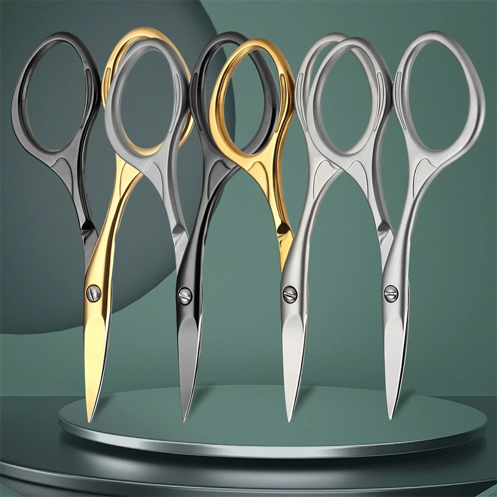 1Pcs Multi-purpose Curved Blade Manicure Professional Nail Cutter Scissors Eyebrows Eyelash Pedicure Fingernail Toenail Clipper