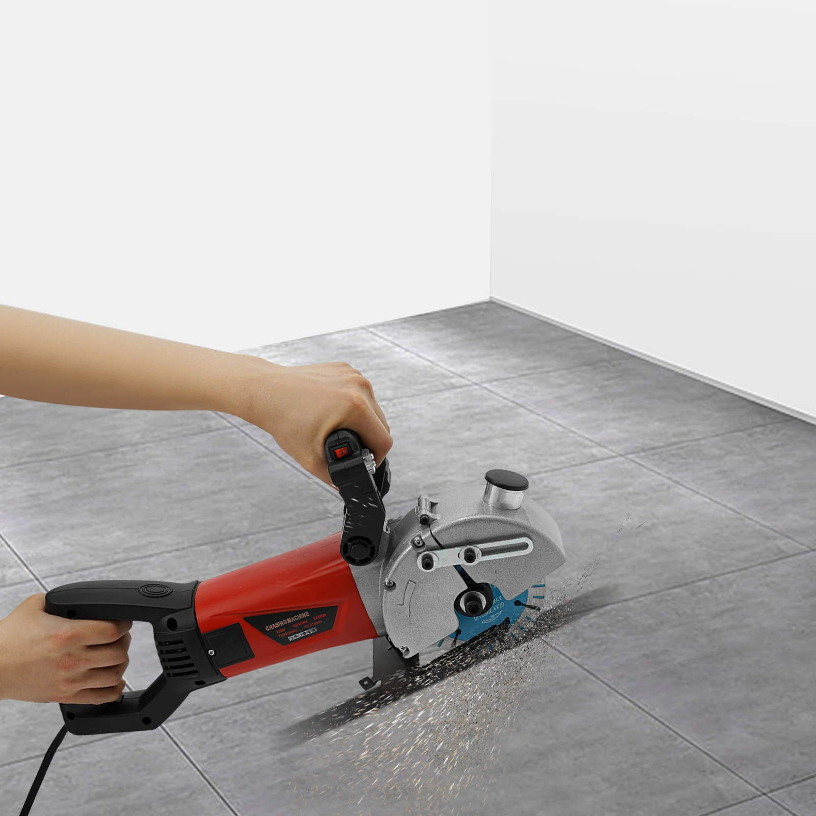 Настенный станок мощностью 2800 Вт с лазерной направляющей и водяным насосом, шлицевая машина 7000 об/мин, режет глубиной 1,42 дюйма/36 мм, 5 алмазных лезвий