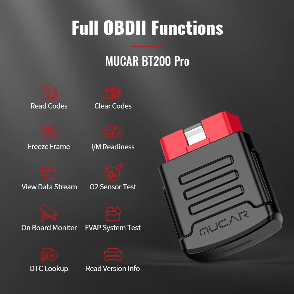 VIP Wholesale 10-100 PCS MUCAR BT200 PRO Full System 15 Reset Free For All Car Car Diagnostic Tool Bluetooth Scanner Old Version