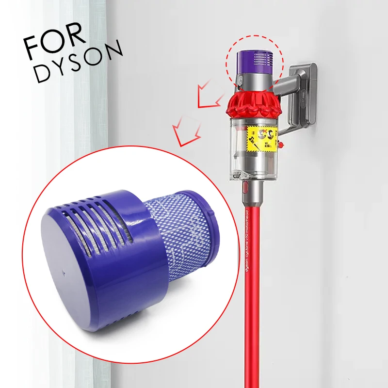 Washable Big Filter Unit For Dyson V10 Sv12 Cyclone Animal Absolute Total Clean Cordless Vacuum Cleaner, Replace Filter