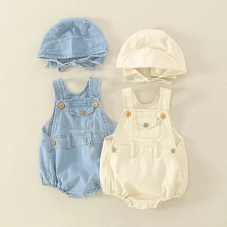 

Newborn Clothes Summer Thin Onesie Baby Fart Clothes Baby Triangle Climbing Clothes Romper Denim Overallsjavascript