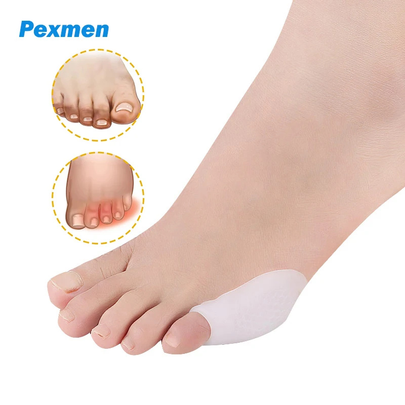 Pexmen 2Pcs Gel Pinky Toe Protector Bunion Corrector sollievo dal dolore dita dei piedi separatore distanziale prevenire calli calli e vesciche