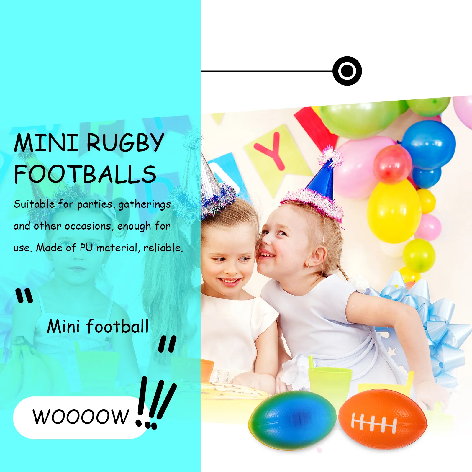 

6Pcs Mini Rugby Footballs Realistic Texture Compact Design Rugby Themed Party Supplies Decoration for Tables Lovers