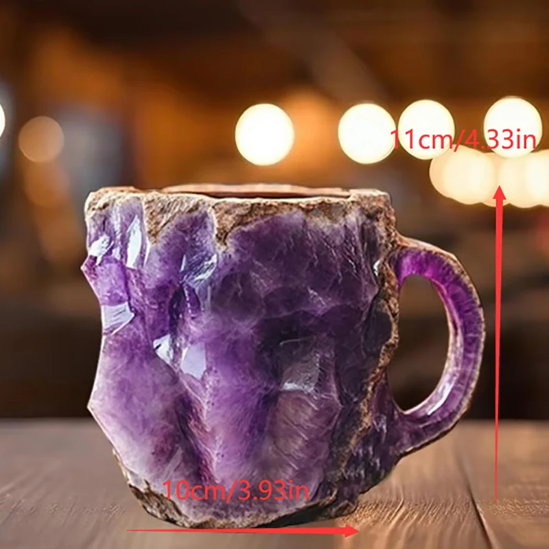 1PCS Mineral Crystal Coffee Mug, Natural Onyx Crystal Mug, Mineral Crystal Coffee Mug, Crystal Decorative Mug