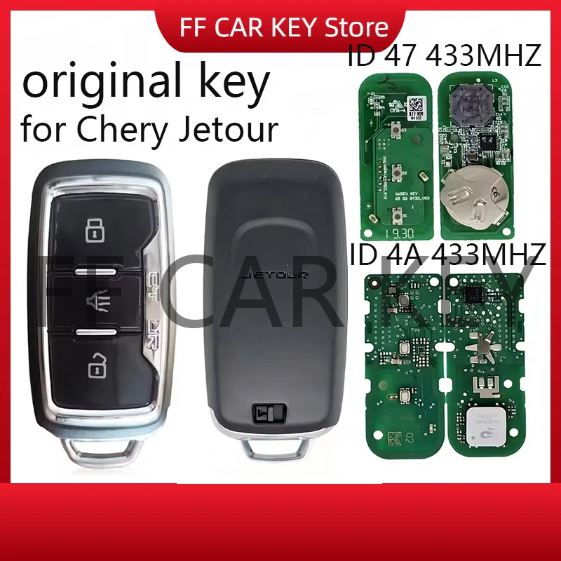 

for Chery Jetour X70 X70S X90 VT9 X70 Plus Original OEM Smart Remote Key ID47 ID4A Chip 433MHz