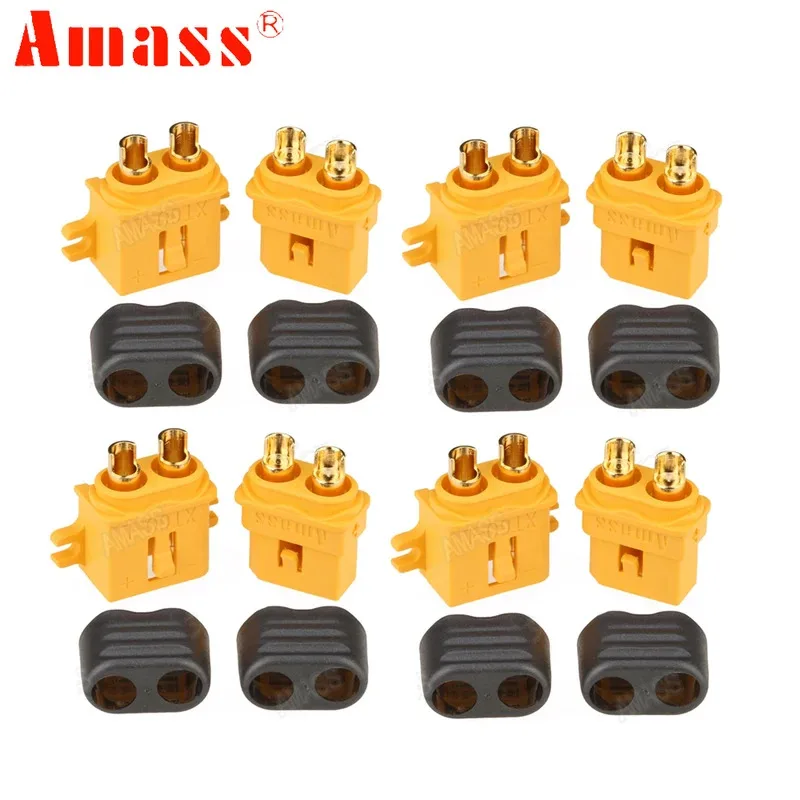 5pair/lot Amass XT60-L XT60L Bullet Connectors Plug With Lock Protective Sleeve For RC Lipo Battery Car Truck Airplane Drone Toy