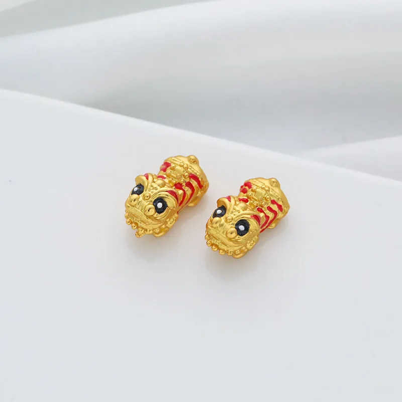 18K Matte Gold Plated Enamel 4 Styles Mini Tiger Charms DIY Bracelet Necklace Earring Jewelry Tag Findings