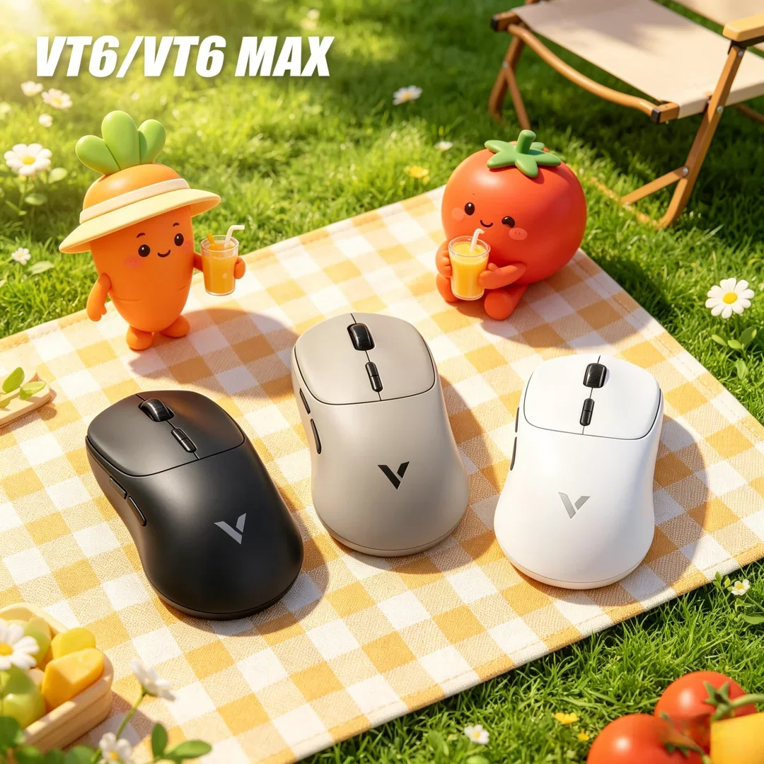 Exquisite Rapoo VT6 MAX Wireless E-sports Mouse with 8000Hz Polling Rate PAW3950 Gaming Mouse Slim Lightweight Mice for Small
