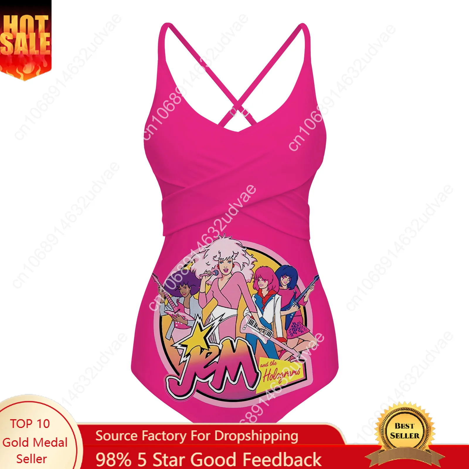 

Jem and The Holograms V-neck Halter Back Swimsuit Womens Bathing Suits Personalized Bikini Pool Swimwear Custom Made Beachwear