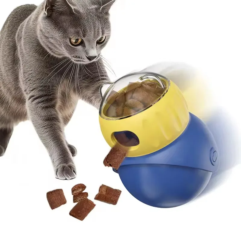

Cat Training & Slow Feeding Toy: Owl Tumbler Leaky Food Ball with Interactive Rolling Design, Protects Stomach & Encourages Play