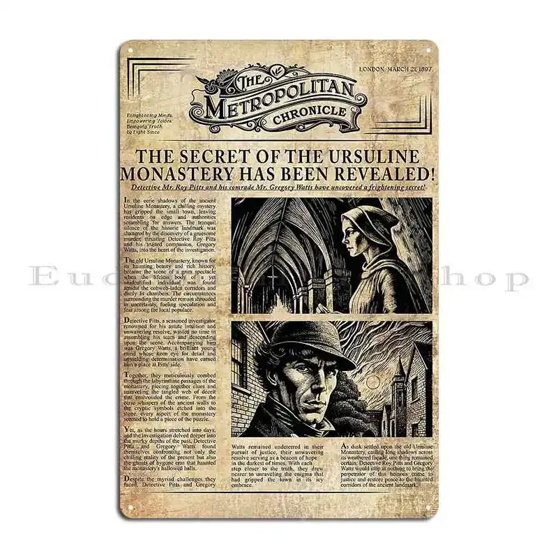 خمر صحيفة الجريمة لوحة معدنية ملصق المطبخ تصميم حانة الكلاسيكية الكلاسيكية تين تسجيل ملصق #2