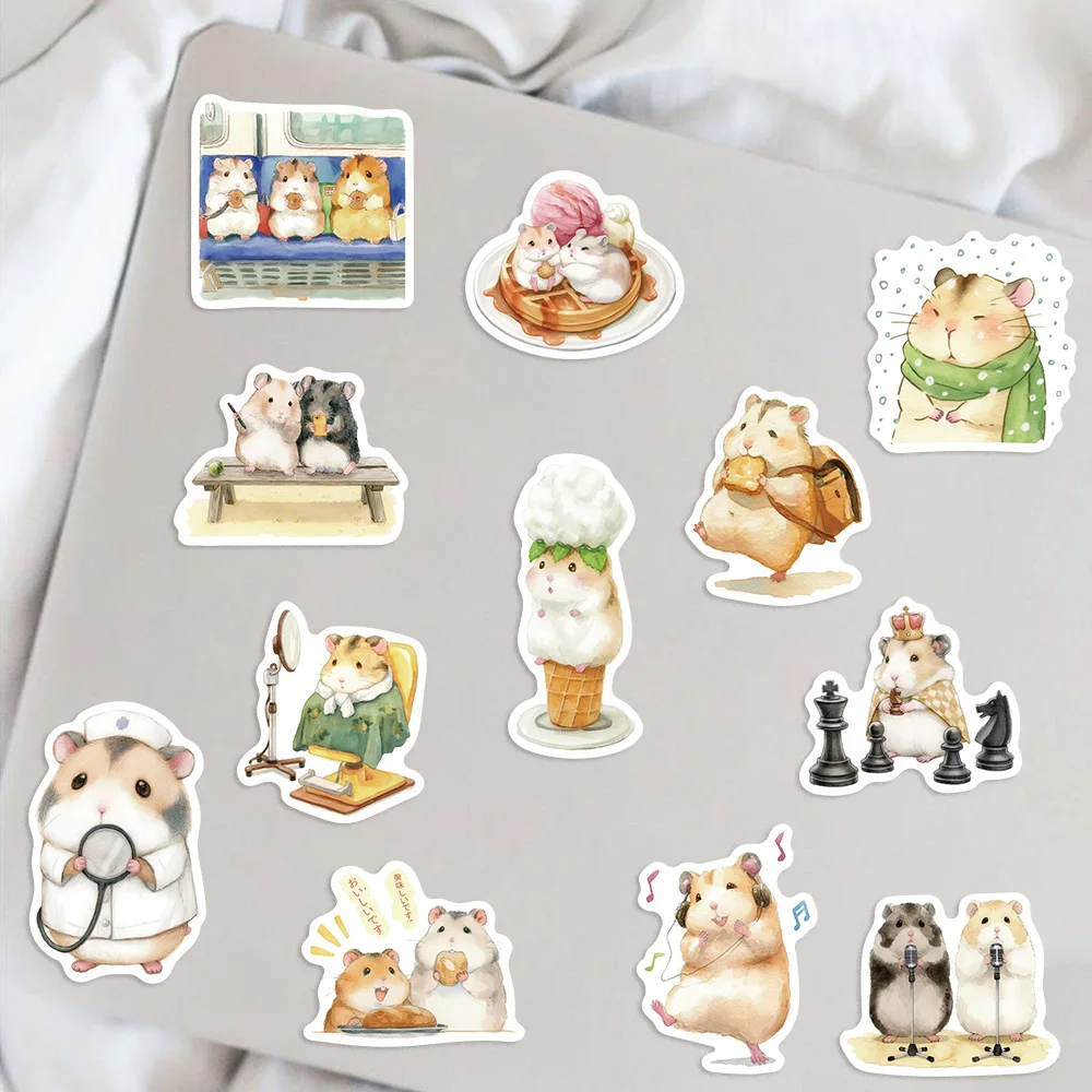 10/50Pcs Cute Little Fat Hamster Stickers Aesthetic DIY Scrapbooking Stationery School Supplies Decoration Sticker Decal Toy