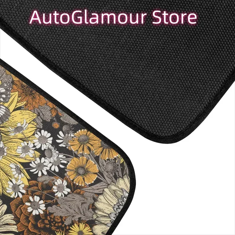 Chic Purple Leopard Wild Cheetah Animal Print Carpet Floor Mats for Car & Auto - Universal Fit -Front & Rear,SUV Interior view 2