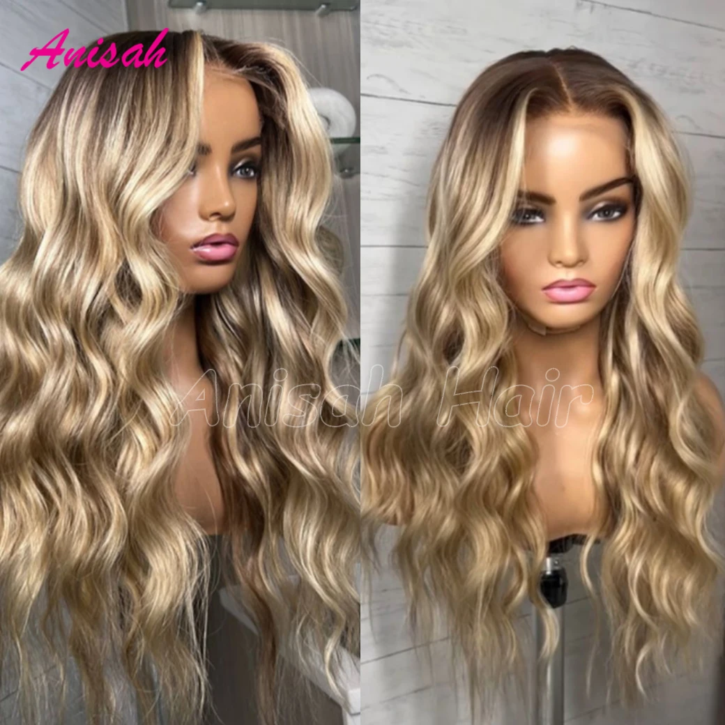 

Blonde Highlight Lace Front Human Hair Wigs for Women Brazilian Body Wave Lace Frontal Wig Pre Plucked 613 Blonde Color Hair Wig