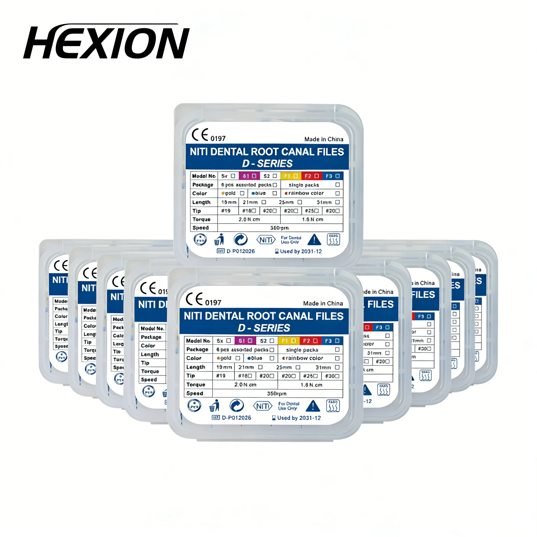 60Pcs/Set Dental Retreatment Engine Root Canal NiTi File Denspay D1-D3 NiTi Super D Rotary Files For Root Canal Cleaning Tools