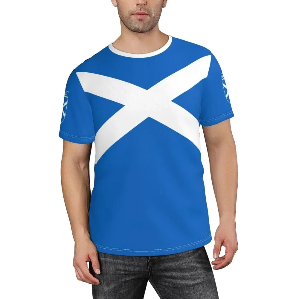 تيشيرت مطبوع عليه شارة العلم الاسكتلندي للرجال والنساء ، فريق كرة قدم ، هدية ، تيشيرتات رسومية ، توبات رياضية غير رسمية ، صيف ، جديد ، معجبين