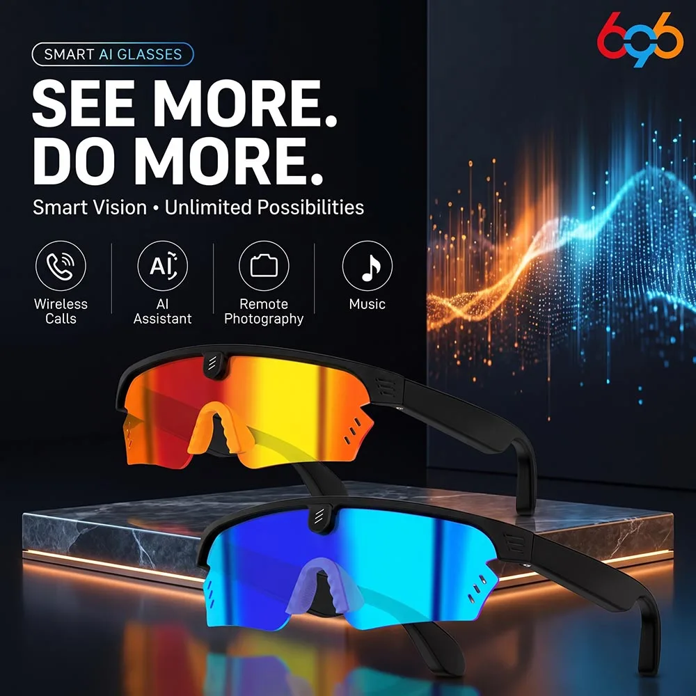 Intelligent Riding Smart Glasses  BT Call  Music Playback  Voice Assistant  Remote Photo Taking for Outdoor Cycling