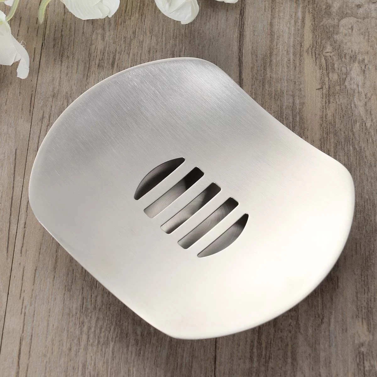 

Decorative Soap Holder Kitchen Sponge Bathtub Flying Saucer Dish Stainless Steel Tray Box