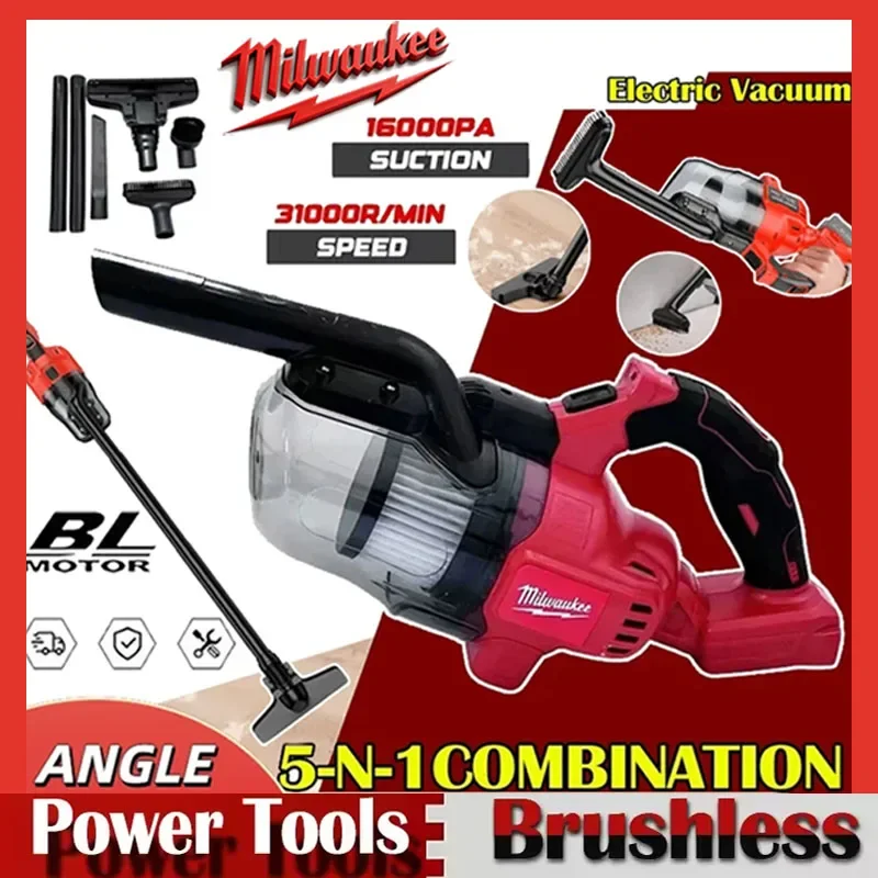 

Milwaukee LED Cordless Electric Vacuum Cleaner 18V Battery Portable for Household Industrial Construction Cleaning Tool
