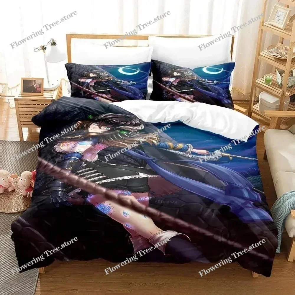 Anime BLOODSTAINED RITUAL OF THE NIGHT Bedding Set Single Twin Full Queen King Size Bed Set Adult Kid Bedroom Duvet cover Sets02