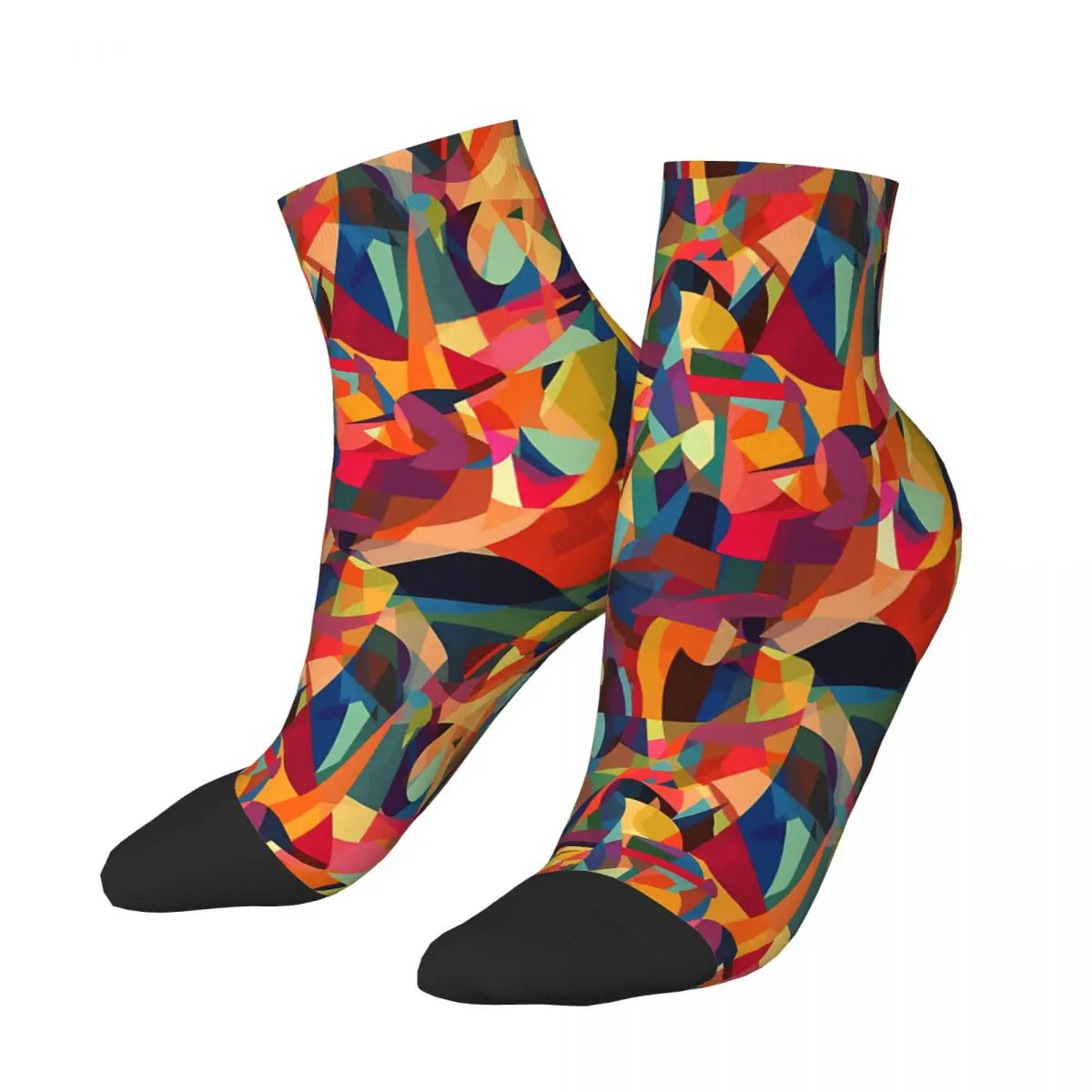 

Kandinsky Inspired Vector Art Design Ankle Socks Male Mens Women Winter Stockings Hip Hop