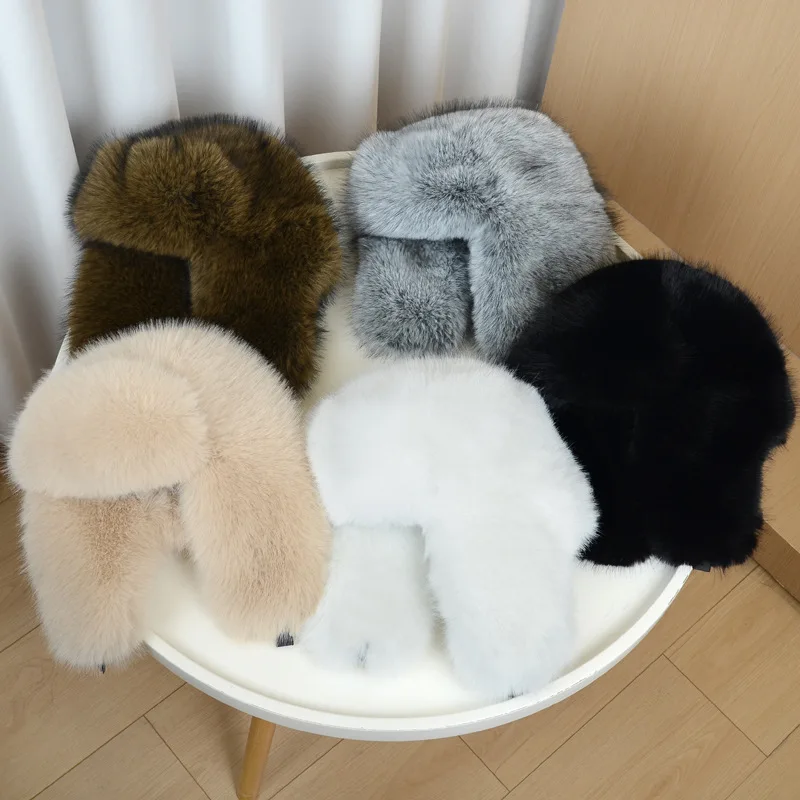 Winter Imitation Mink Lei Feng Men's and Women's Hats Northeast Thick Hat for Warmth and Retro Ear Protection