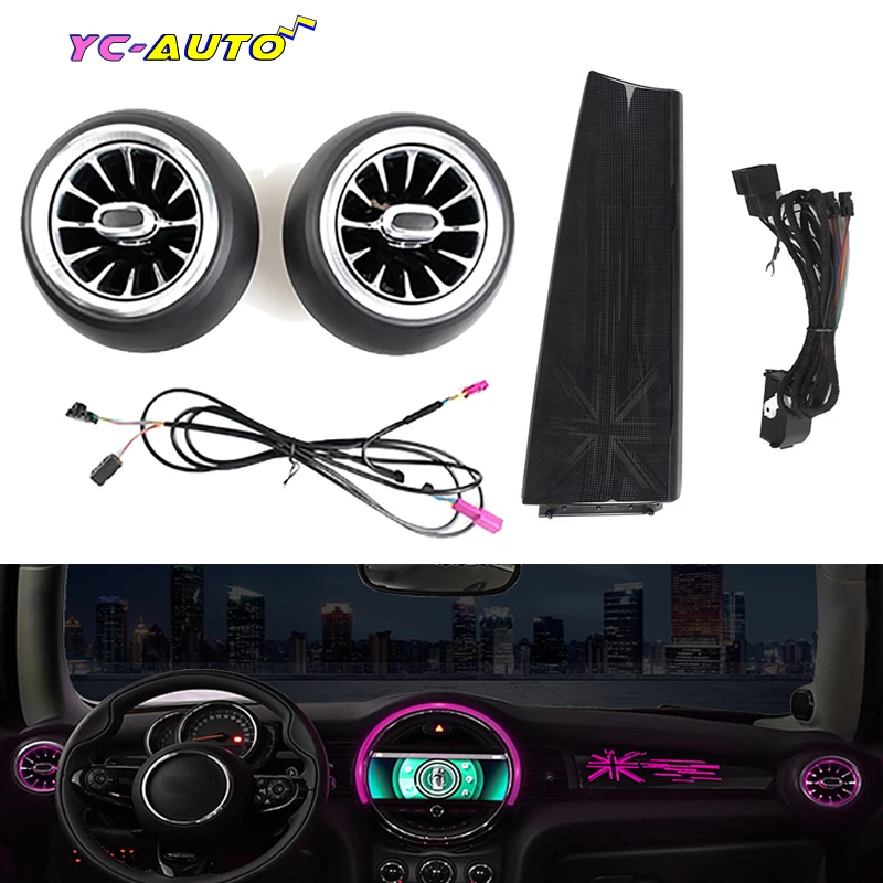 For BMW MINI JCW F56 Car LED Front Dashboard AC Air Condition Vent Outlet Turbo Interior Trim Accessories