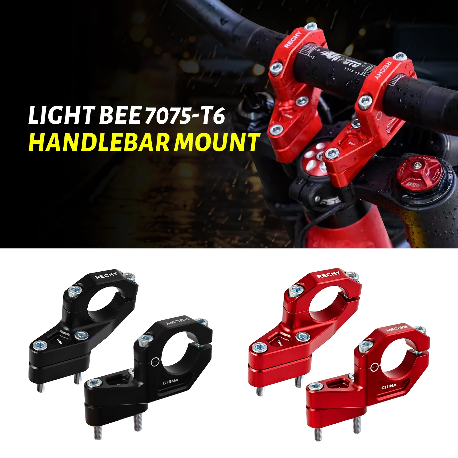 Electric Dirt Bike 7075-T6 Handlebar Bar Riser Mount Bracket for Surron Light Bee X High-quality Upgraded Motorcycle Accessories