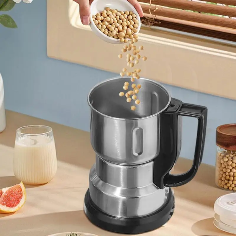 Moedor pequeno para cozinha, aço inoxidável, moedor de especiarias, moedor elétrico de pó, pequena máquina de moer, picador de alimentos secos com