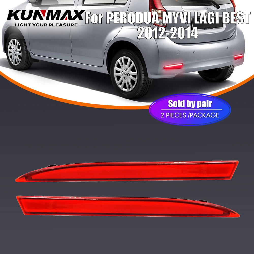 

For Perodua Alza 2009-2013 Myvi Lagi Best 2012-2014 Led Car Rear Bumper Reflector Lights Rear Brake DRL Lamp Accessories 2pcs