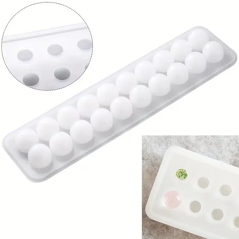 DIY Epoxy Resin Jewelry Making Flat Mouth Spherical Ball Pendant Silicone Mold for Necklace Jewelry Pendant