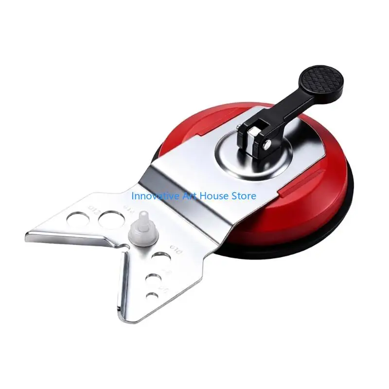 E1PC Adjustable Tile Drilling Guide with Suction Cup Base for Bathroom Hardware Installation, Tile Hole Positioning Tool