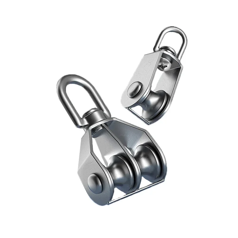 1 Pcs Stainless Steel Pulley M15 M20 M25 M32 M50 M75 M100 Single/double Wheel Swivel Lifting Rope Pulley Set Lifting Wheel Tools