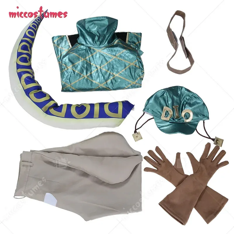 Miccostumes 24h الشحن هالوين أنيمي مجموعة كاملة ديو تأثيري حلي مجموعة كاملة مع قبعة وذيل الديناصور