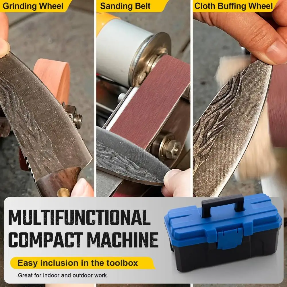 مطحنة حزام صغيرة متعددة الوظائف بزاوية 15 درجة - آلة تلميع وتلميع السكاكين الكهربائية #4